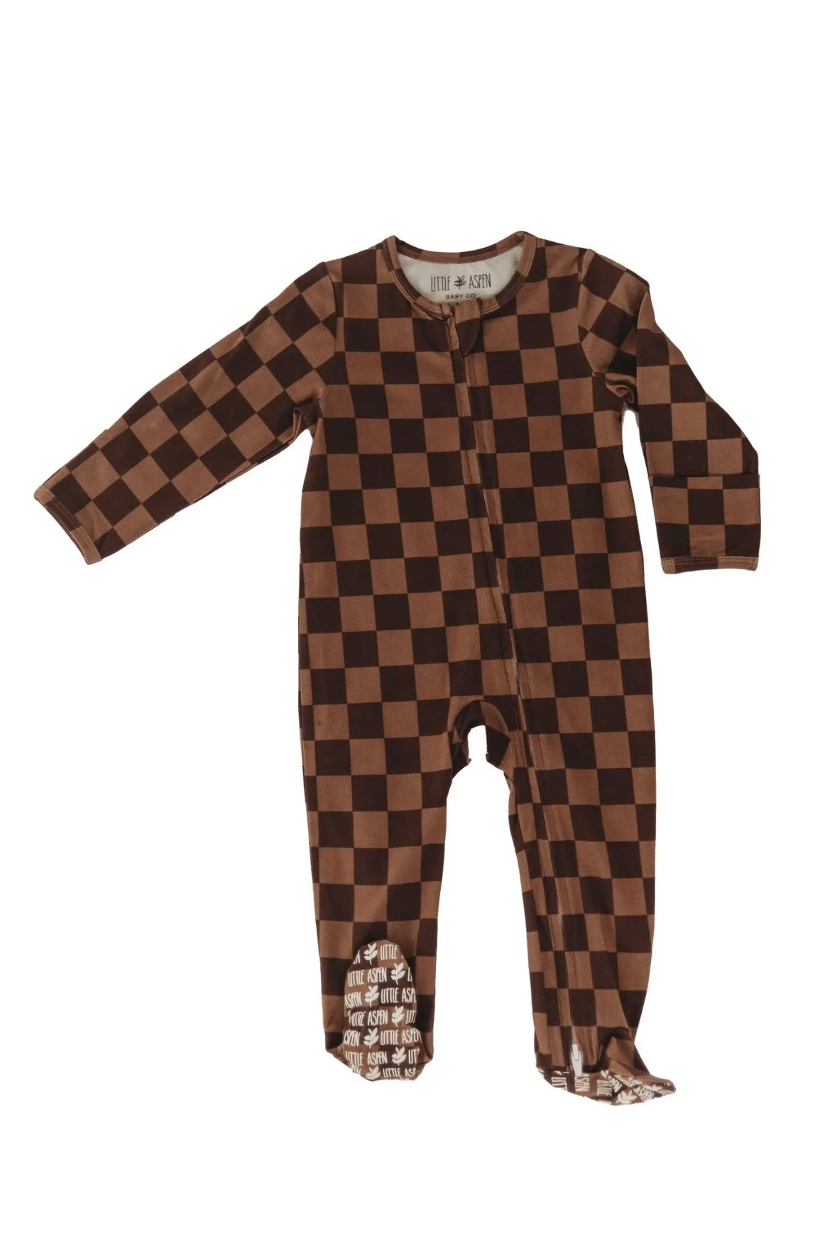 Espresso Checkers Footed Sleeper