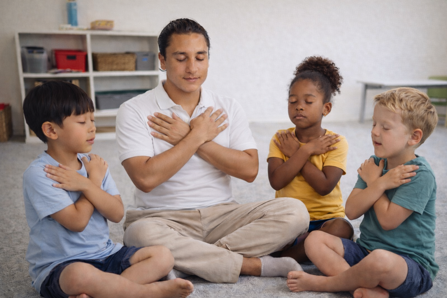 Children and adult practicing butterfly tapping.png