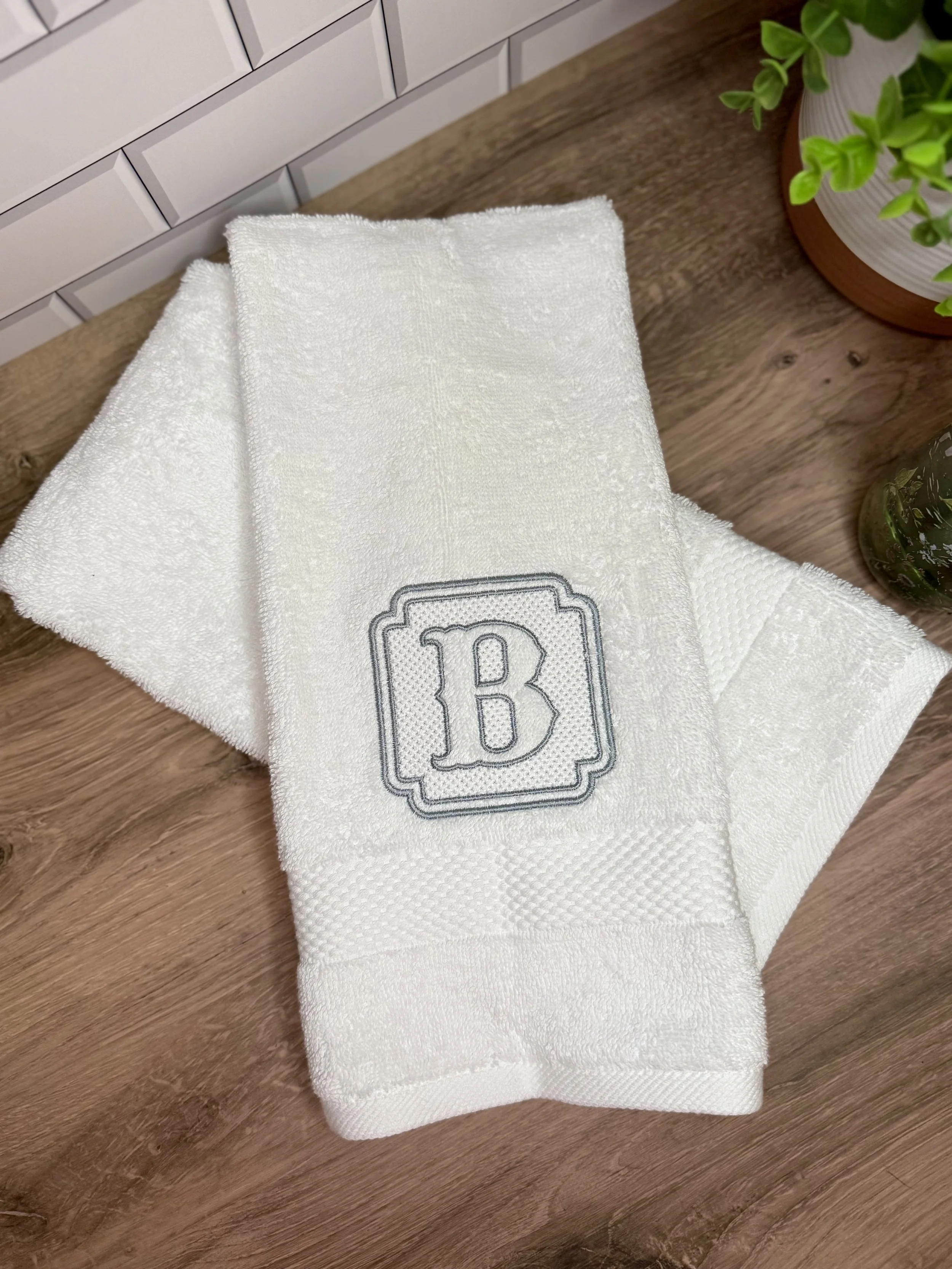 set of custom hand towels