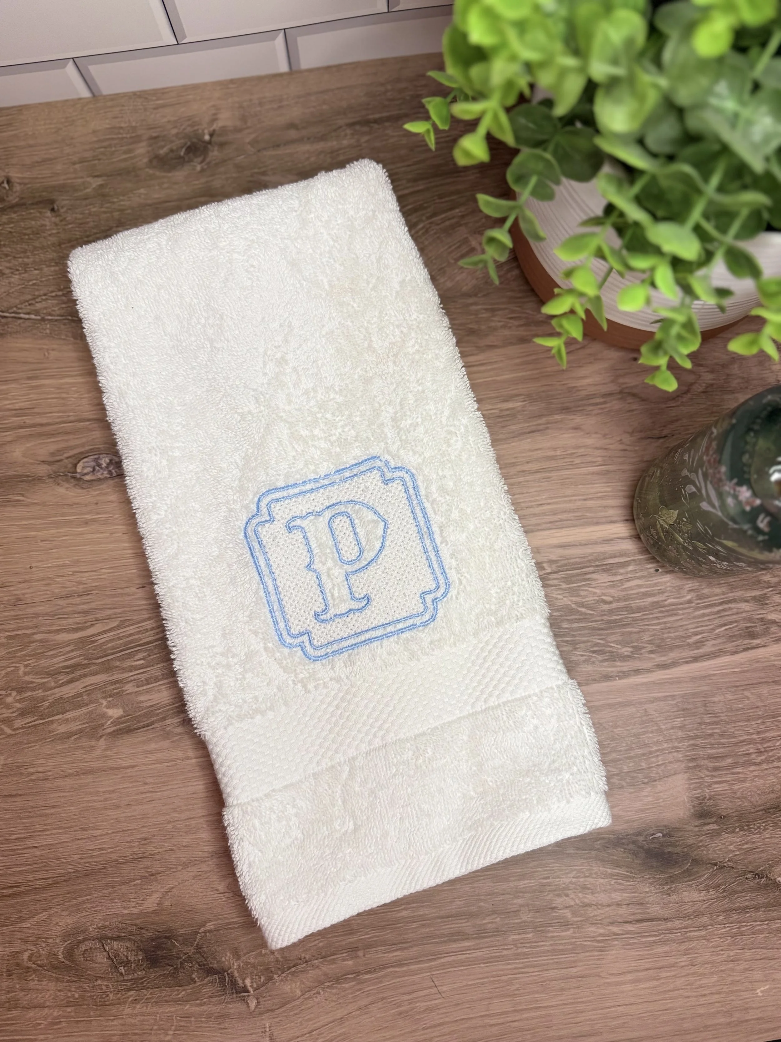 monogram hand towel