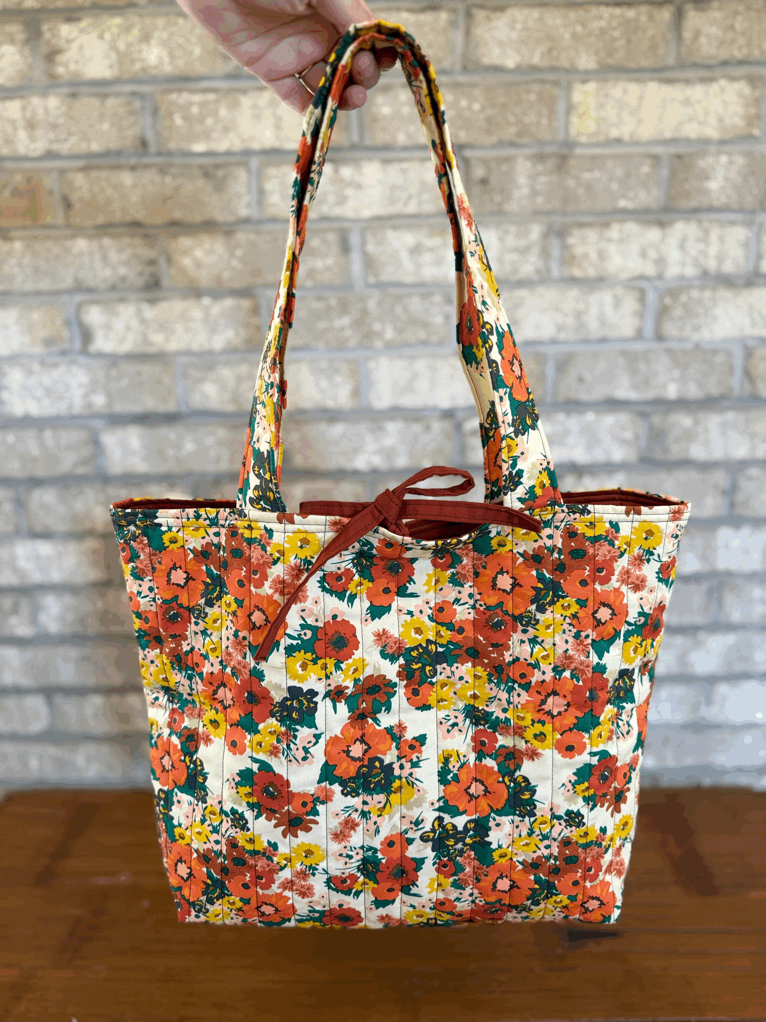 quilted market tote