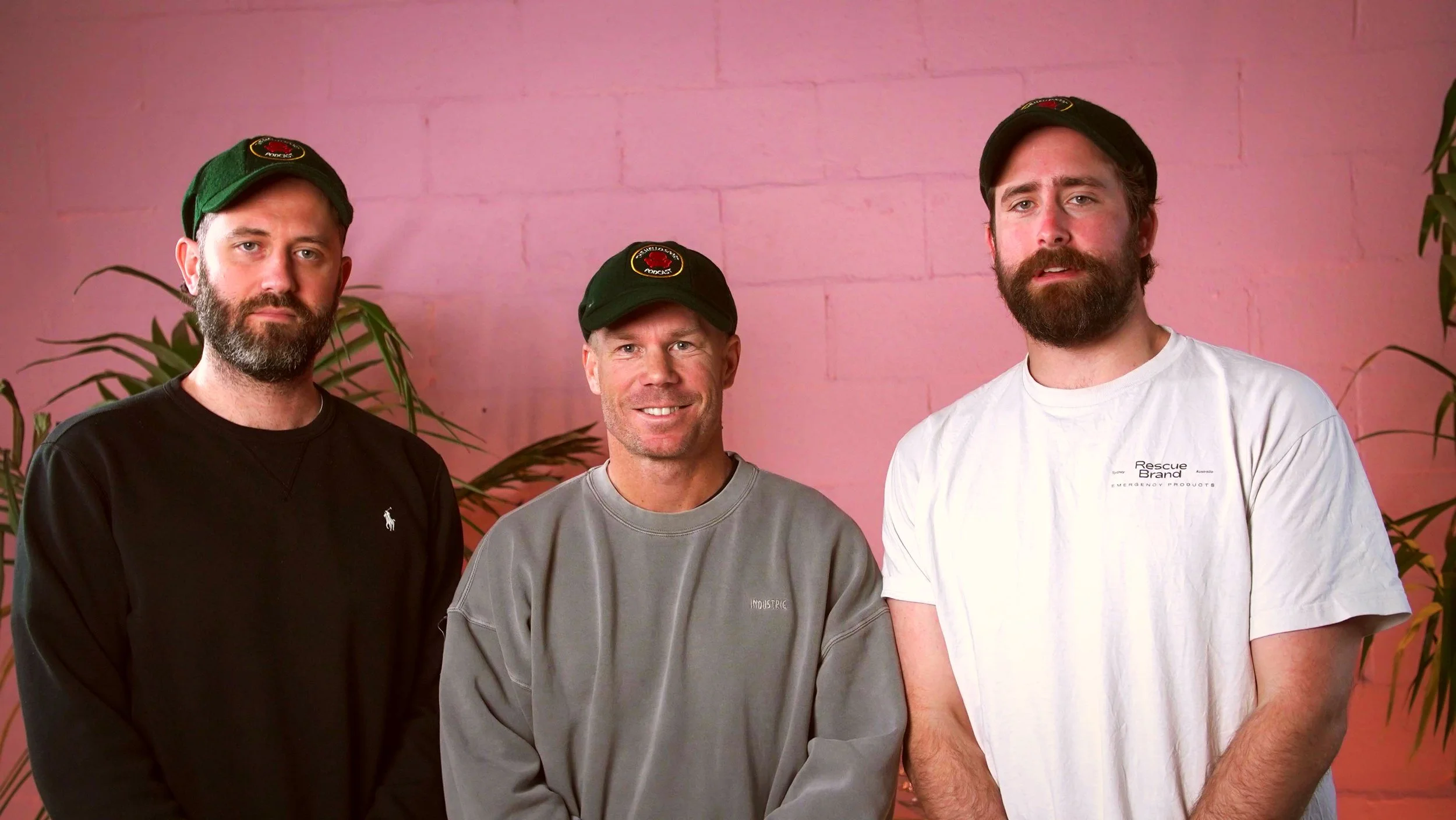 Promo shot for podcast with David Warner and Hello Sport 