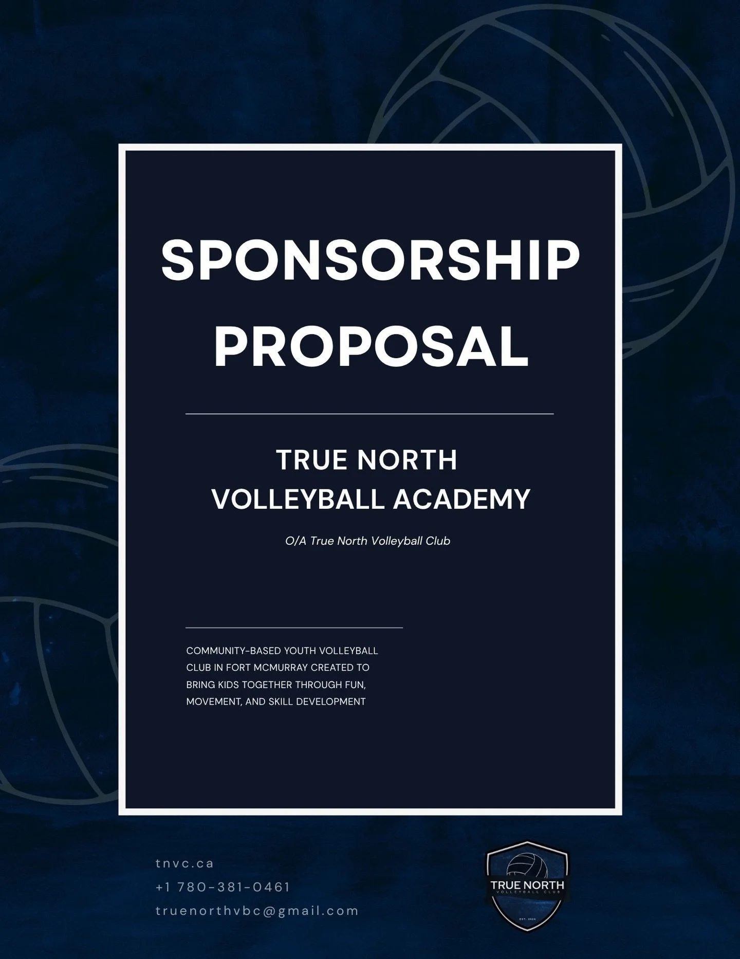 We&rsquo;re looking for sponsors &amp; community partners ❕🏐🫱🏻&zwj;🫲🏼

True North Volleyball Club | TNVC is committed to providing quality volleyball programs for youth in Fort McMurray. As we continue to grow, we are seeking support to help cov