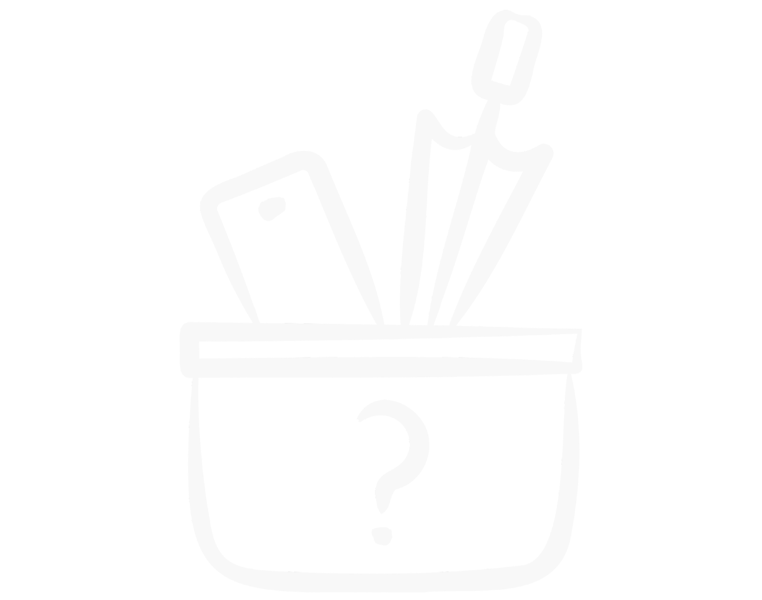 Illustration of a box filled with French fries, a soda cup, and a fork, all in a simple white outline on a black background.