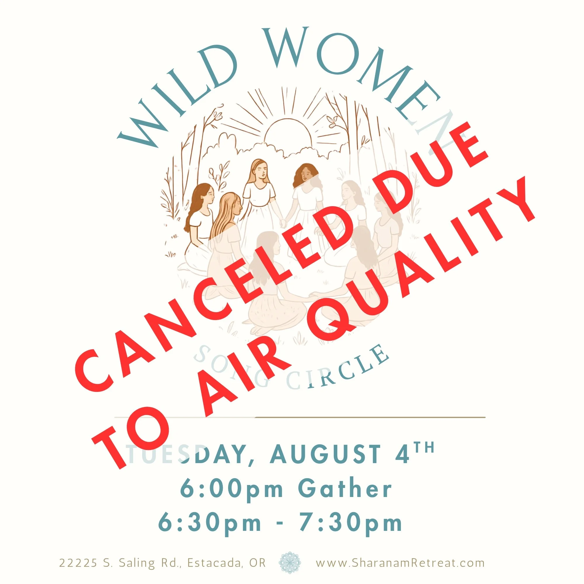 We are rescheduling the song circle to the August 18th at the same time