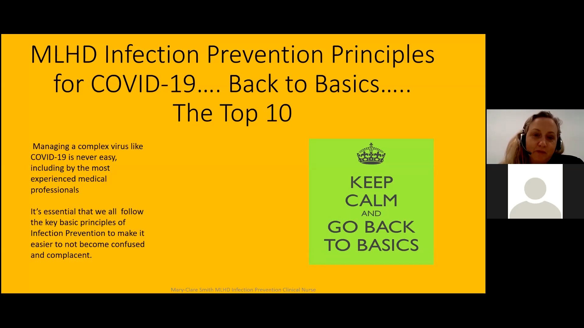 Infection Prevention COVID-19 Back to Basics - The top ten