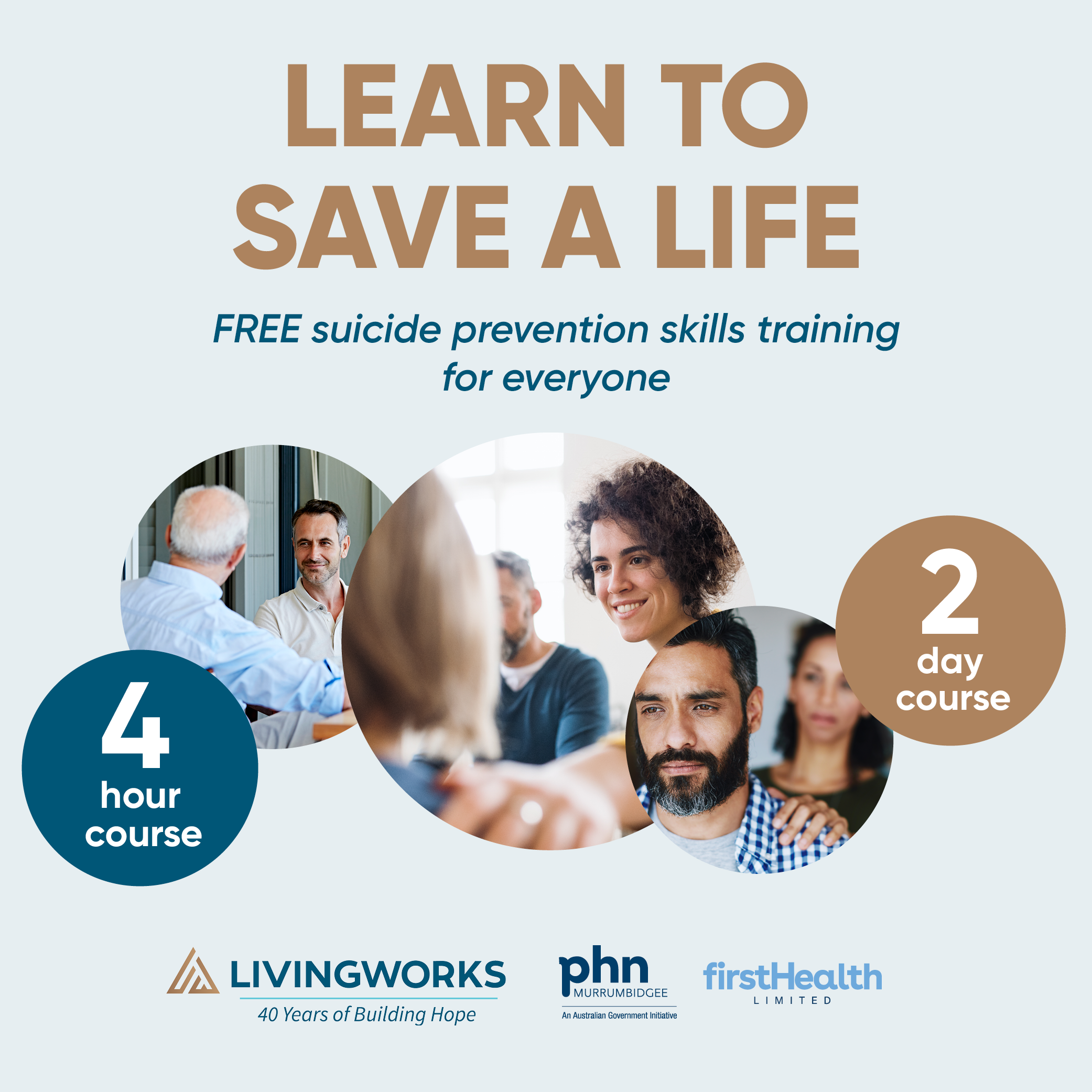 Learn to save a life: free suicide prevention training