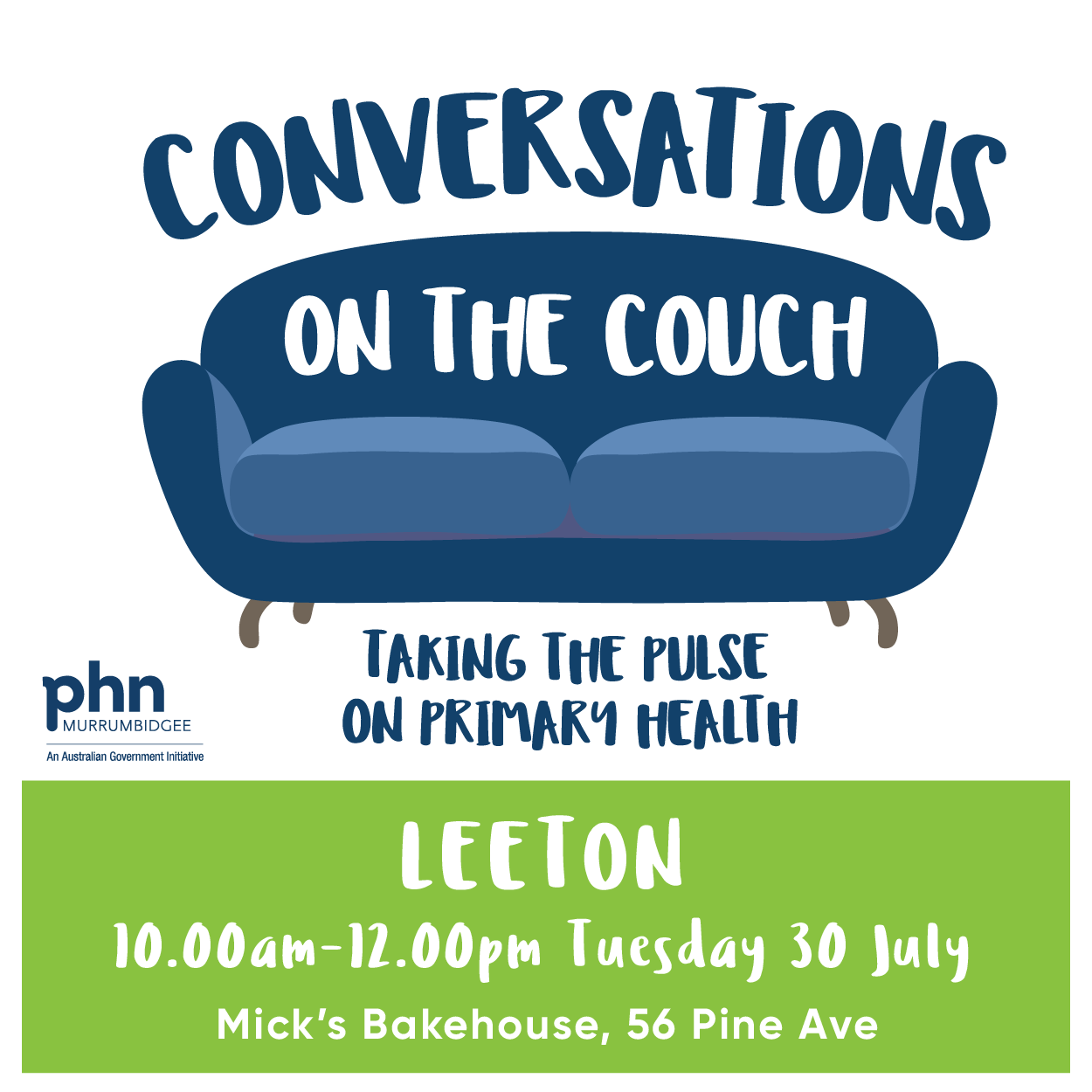 Let’s chat about health: Leeton's Conversations on the Couch