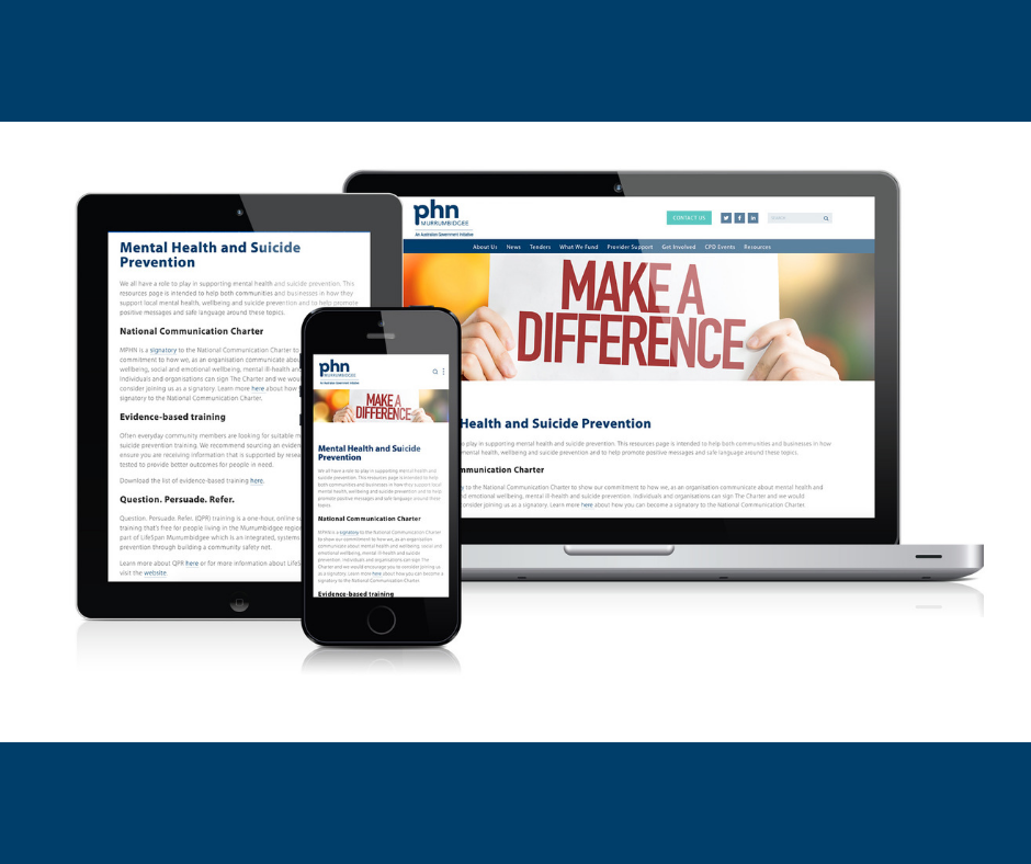 New mental health and suicide prevention resources page now available