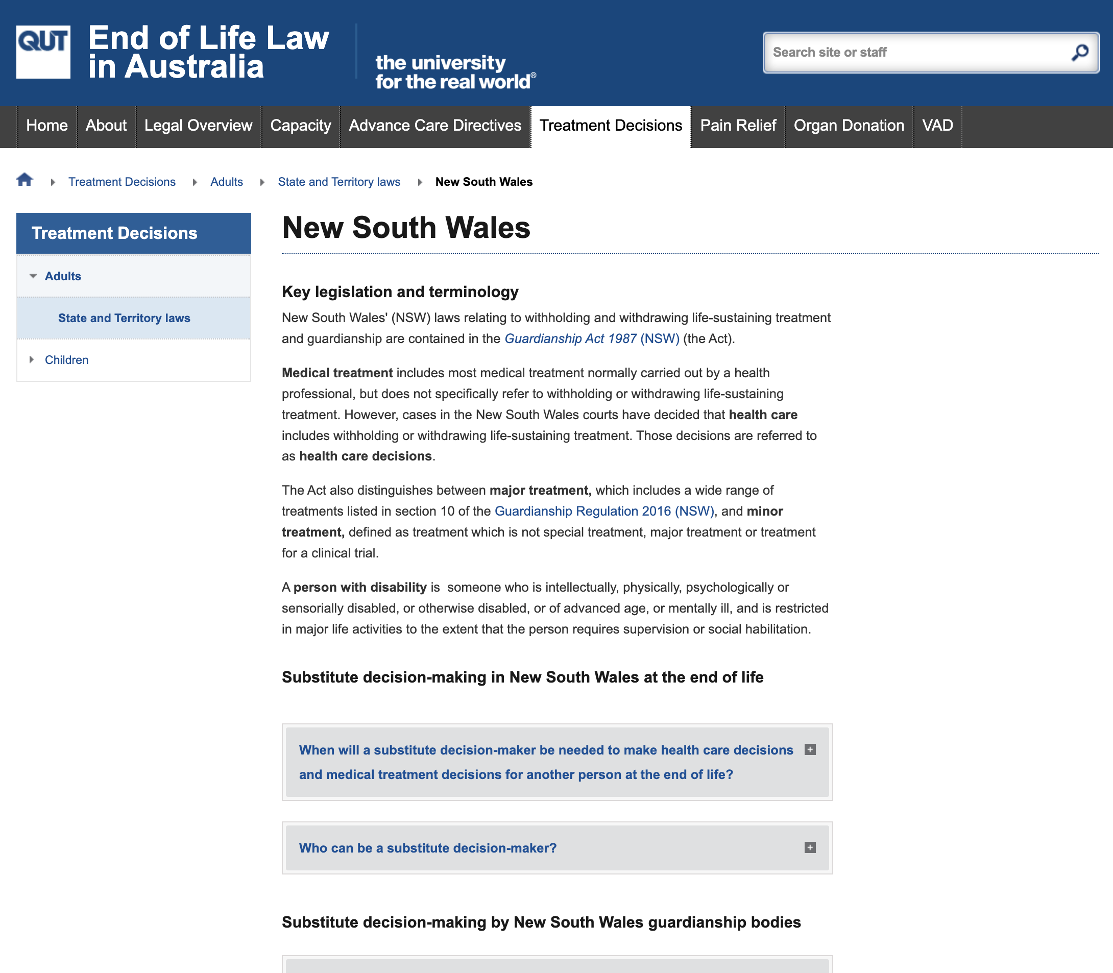 End of life law in Australia