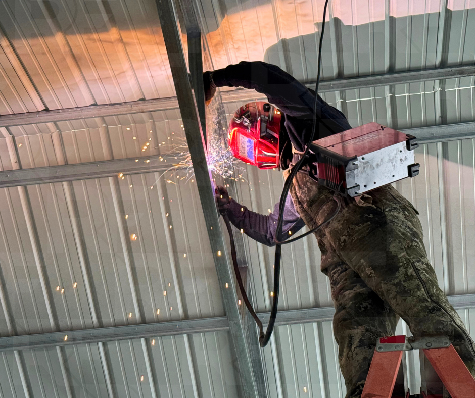 Interior of The Tall Titan metal garage