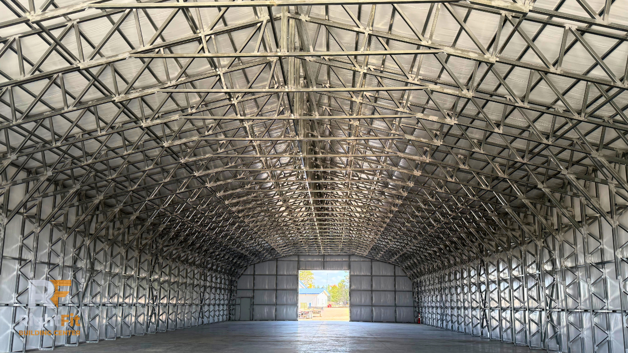 60x150x16 commercial steel building with vertical metal siding