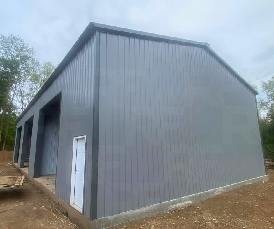 Custom metal equipment storage building serving the Muncie, Indiana area.