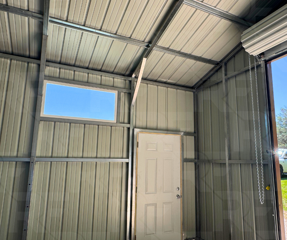 24x35 steel building with vertical metal siding