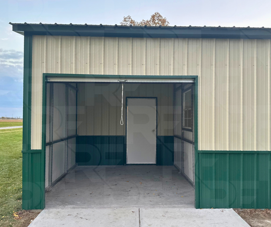 Custom metal workshop with covered outdoor space in Mount Sterling, Ohio