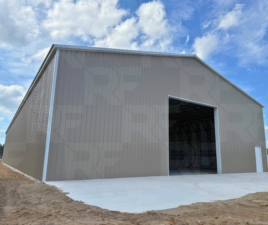 1. The Steel Showcase 60x150 steel building installed by David and his crew