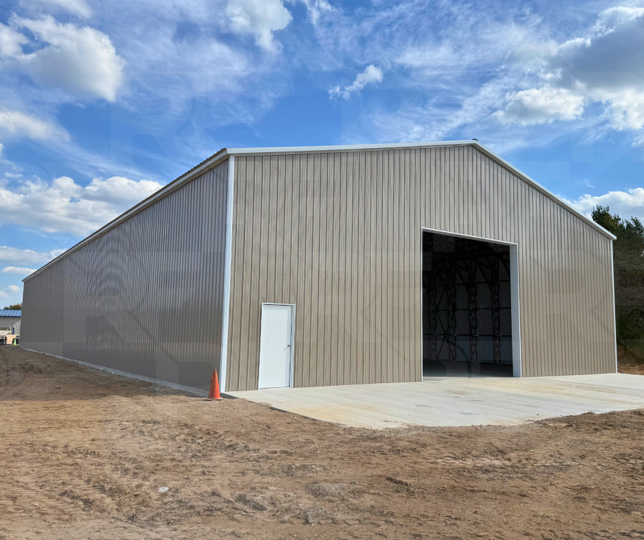 Large 60x150 metal building designed for commercial storage and equipment