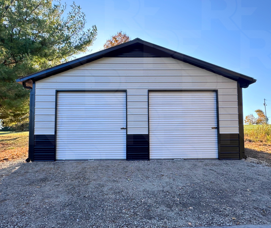 24x25 steel building with 4/12 roof pitch
