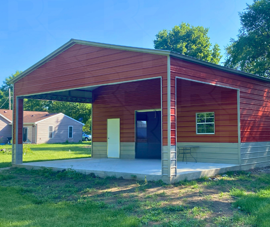 Large custom metal garage by RightFit Building Center in South Vienna