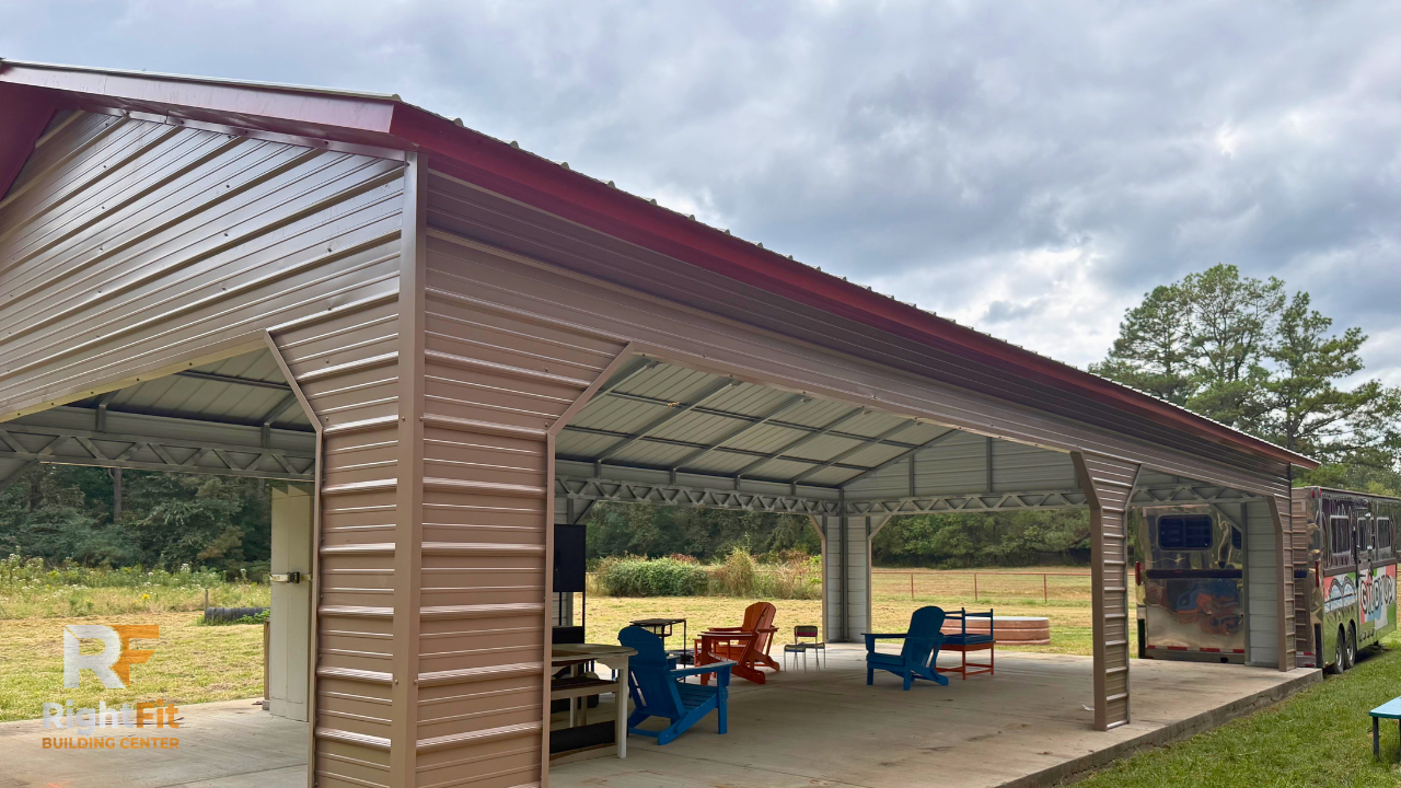 24x45x9 metal pavilion installed in Tennessee