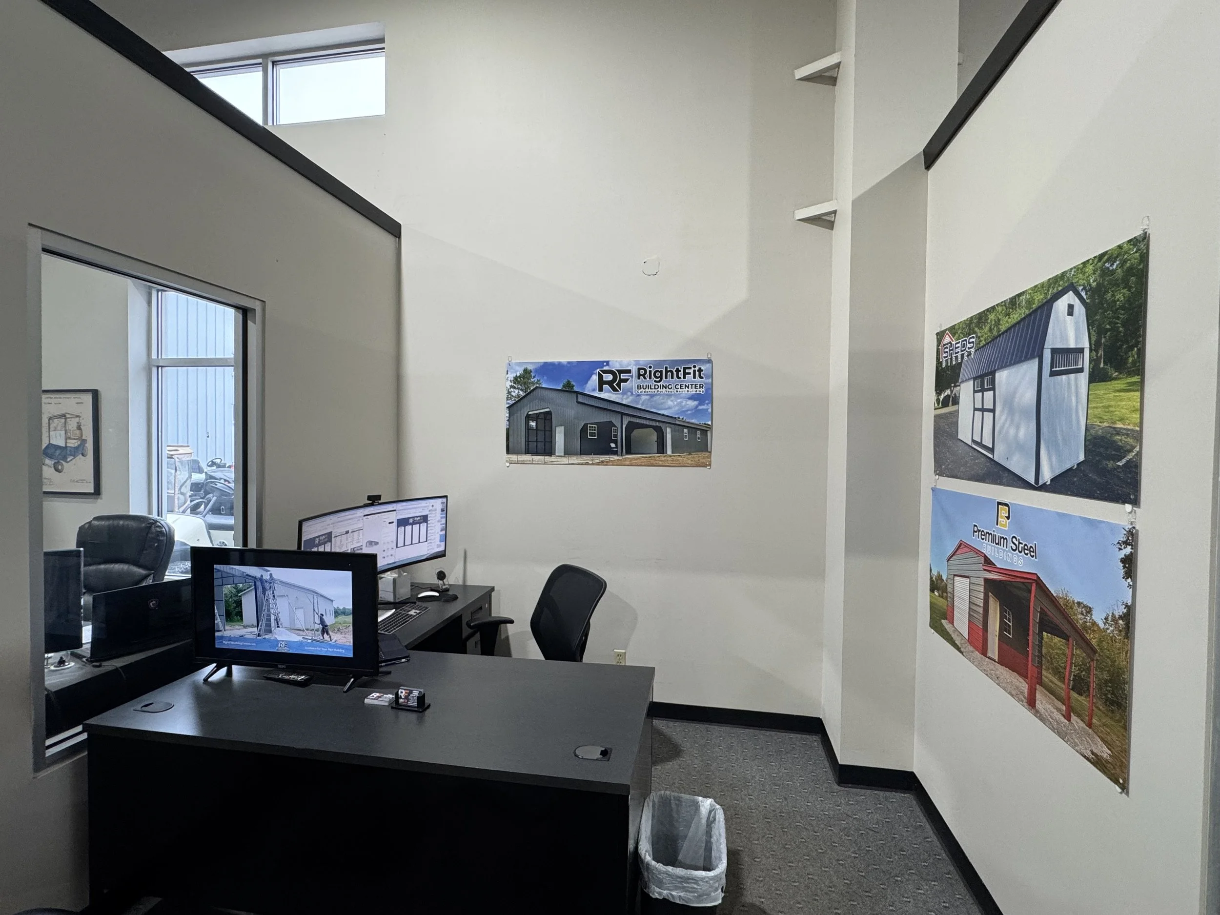 RightFit Building Centers show room, showing consultation area