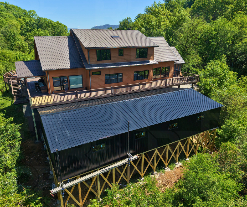 30×60 covered sky deck with mountain views