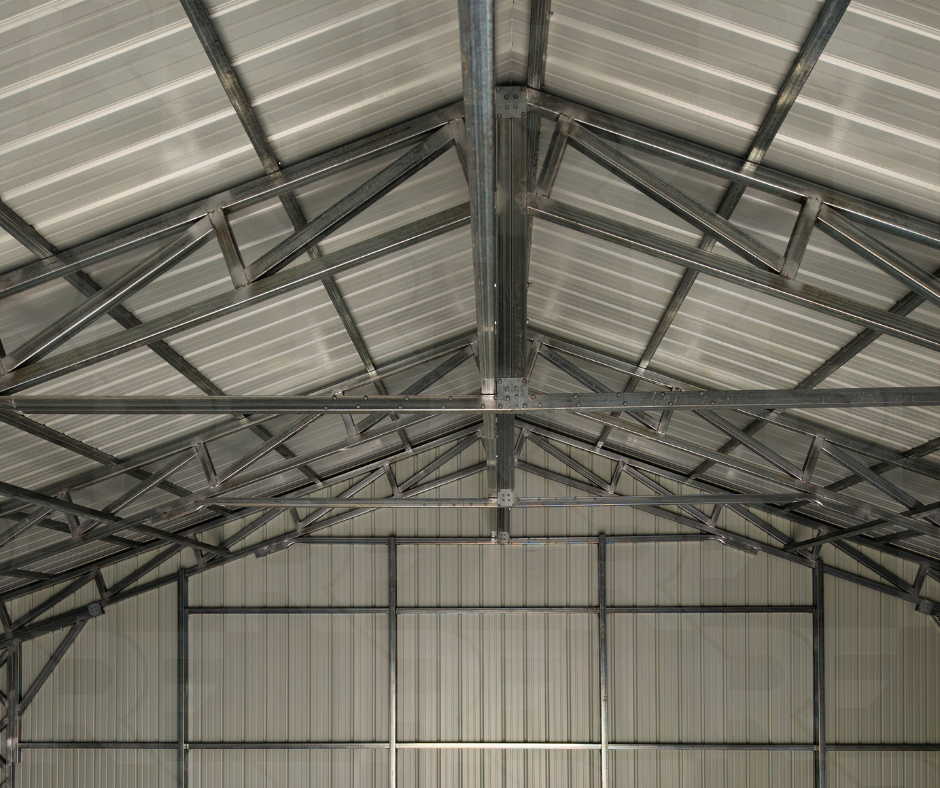 Tall metal workshop with 16-foot sidewalls in South Vienna
