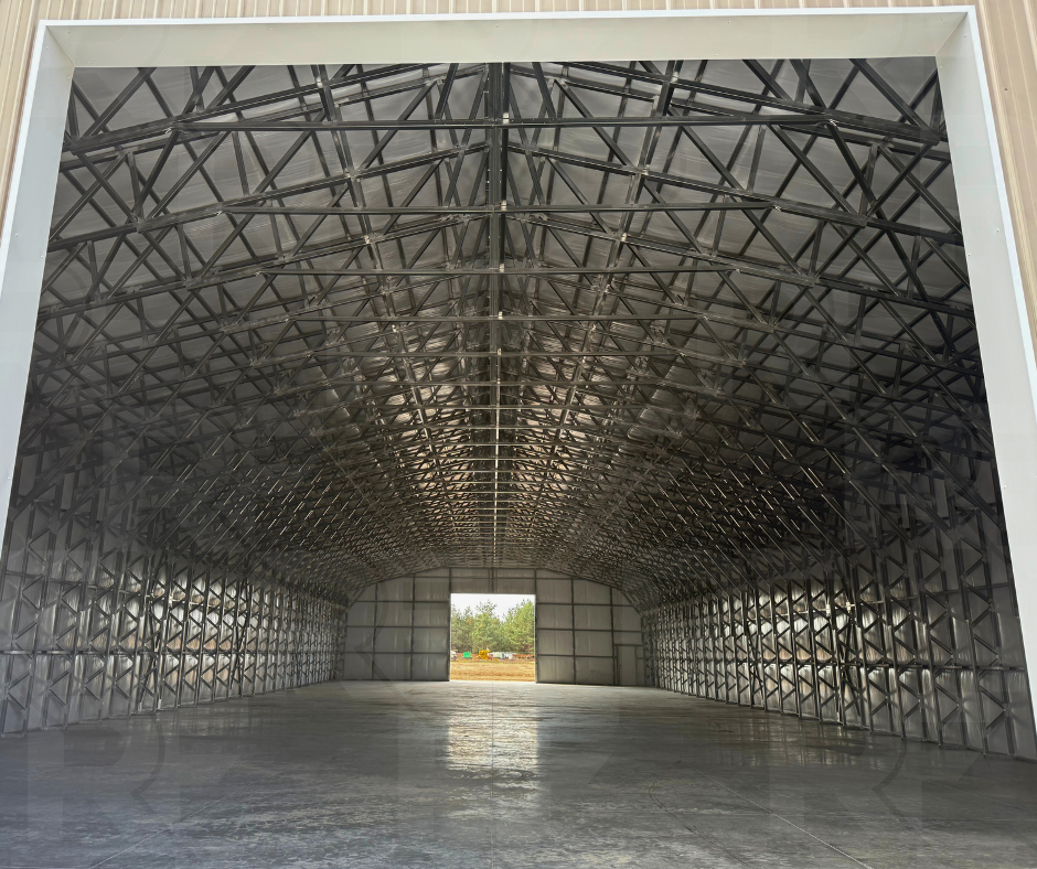 9,000 square foot enclosed steel building with vertical roof