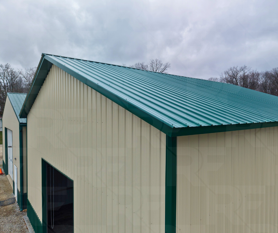 Custom 36×35×16 steel building by RightFit Building Center