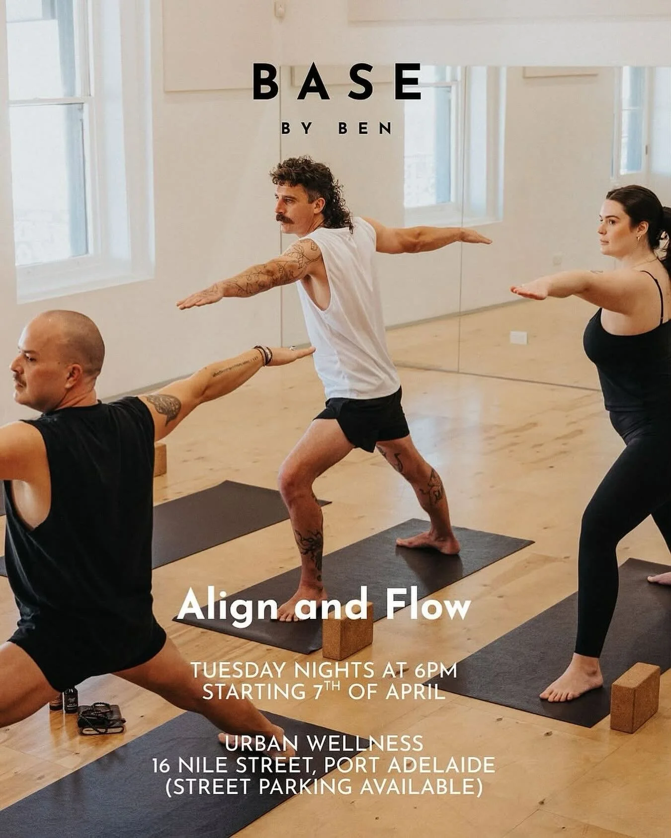 @basebyben Align and Flow Yoga &bull; Kicking off this coming Tuesday the 7th of April after the long weekend at @urbanwellness.studio &bull; These 1 hour classes have been designed to give you a strong foundation in yoga with each class introducing 