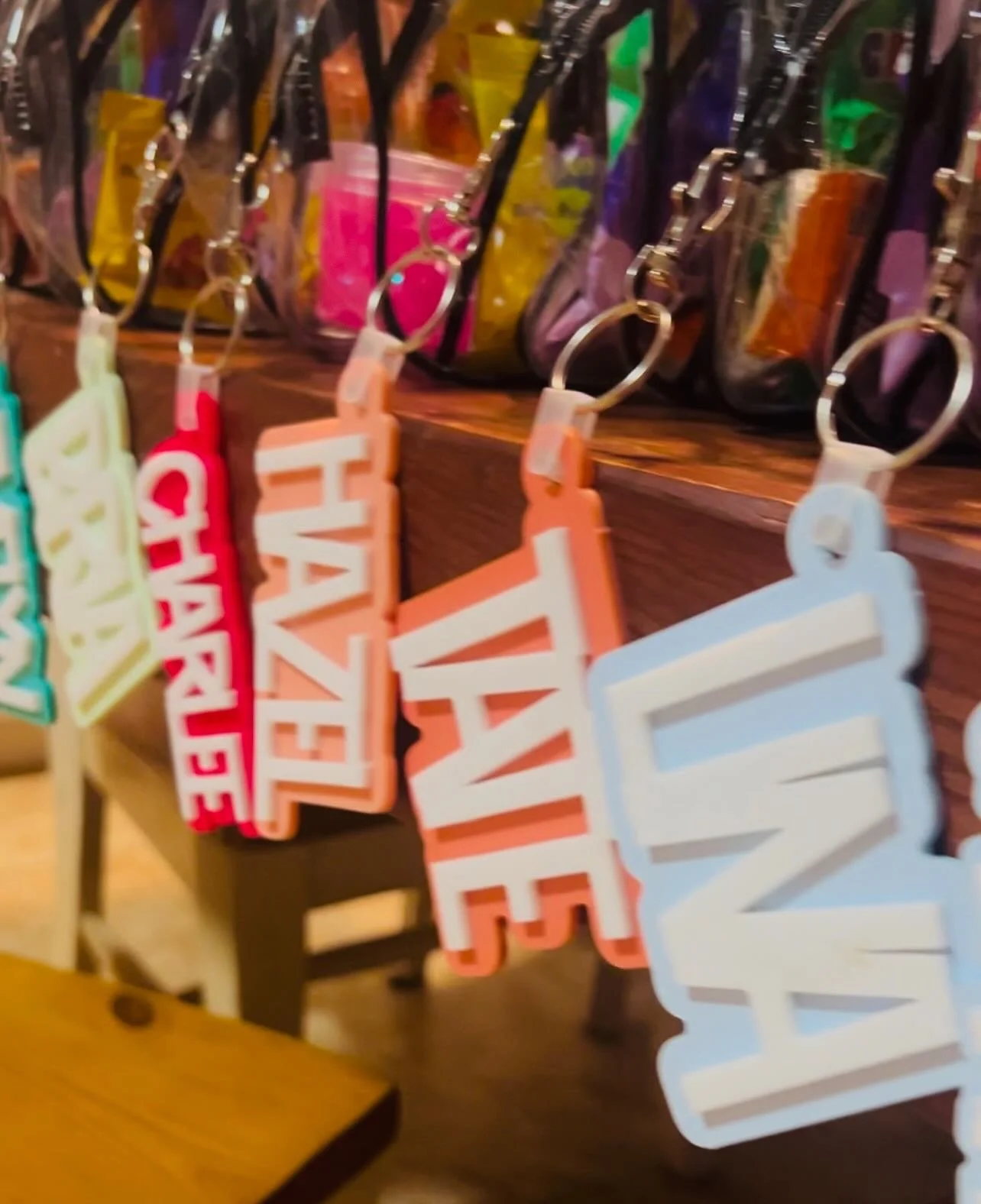 We love getting to see our products in action! Hope the team loves their goodie bags 🏐 #personalized #personalizedgift #acrylickeychain #smallbusiness #retroranchcreations #engraving