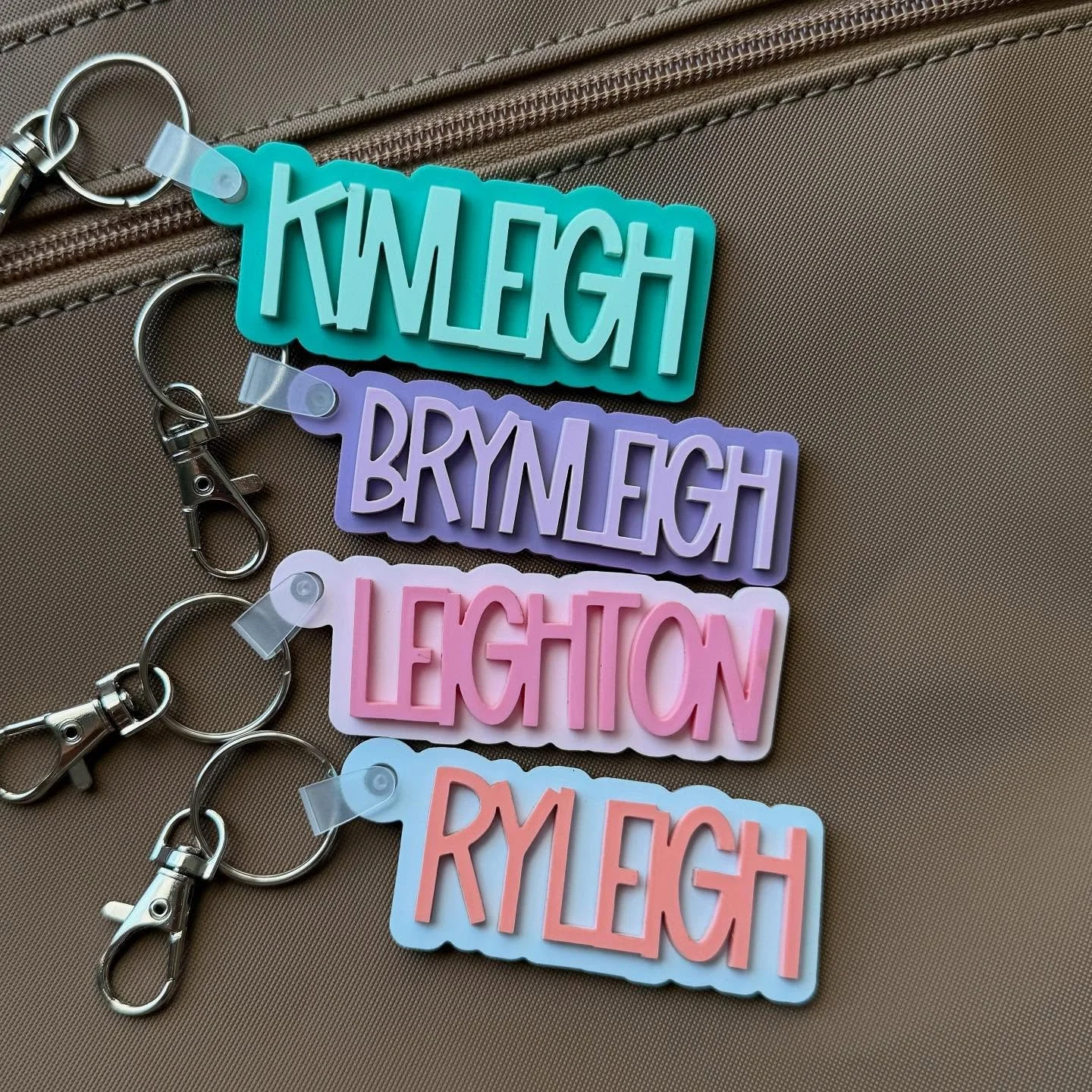 These Pastels 😍 Just listed on the E T S Y shop! #personalized #keychain #custom #backpack
