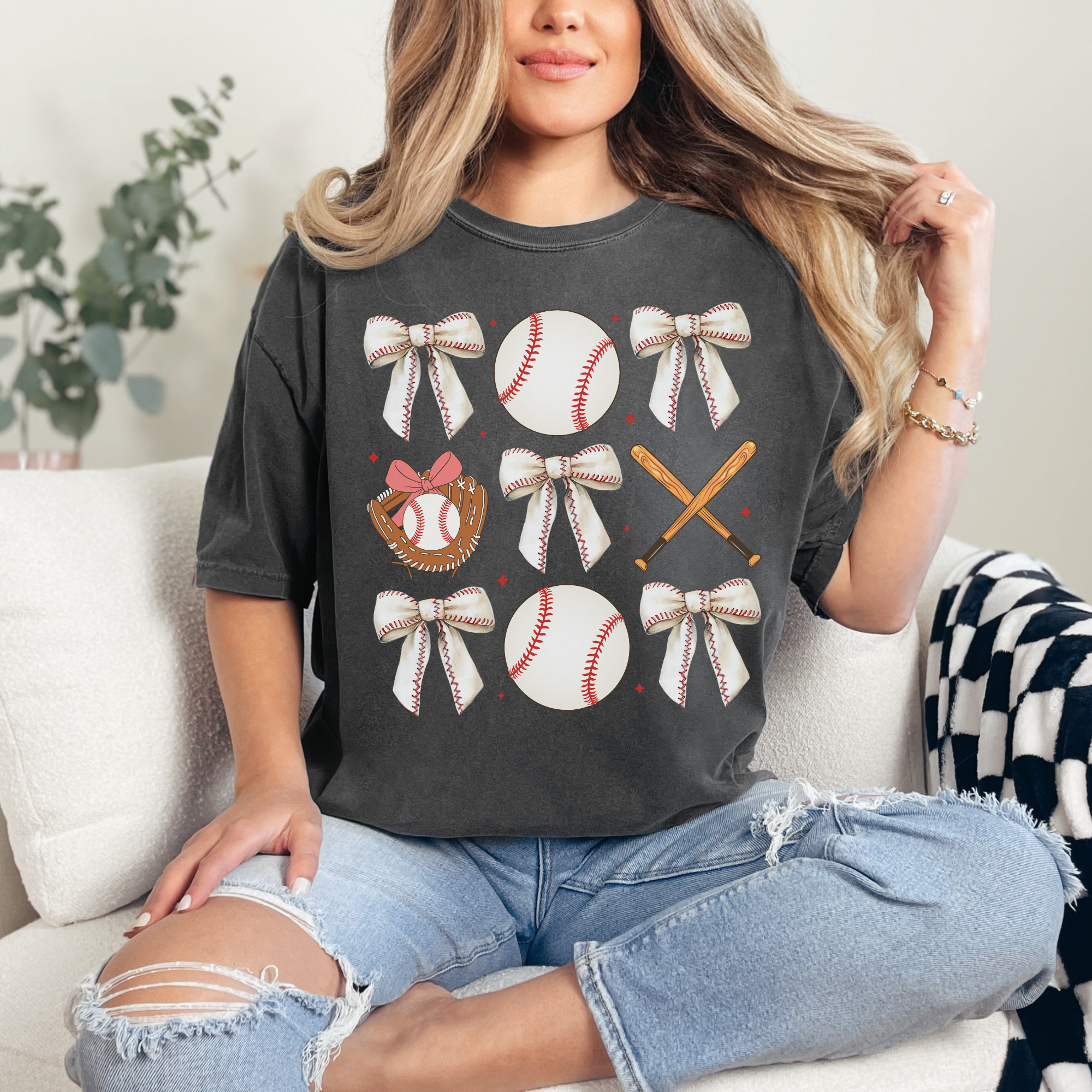 Baseball Bows  Graphic Tee