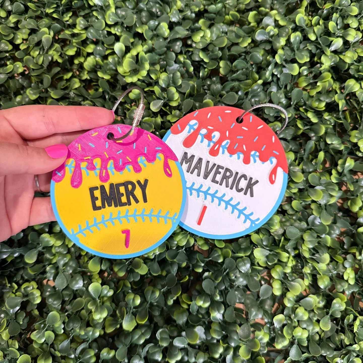 Game day just got a whole lot CUTER ⚾💖

Make your bag stand out with this personalized drip tag &mdash; because your gear deserves as much personality as your game! Add your name + number and bring the drip to every practice, tournament, and road tr