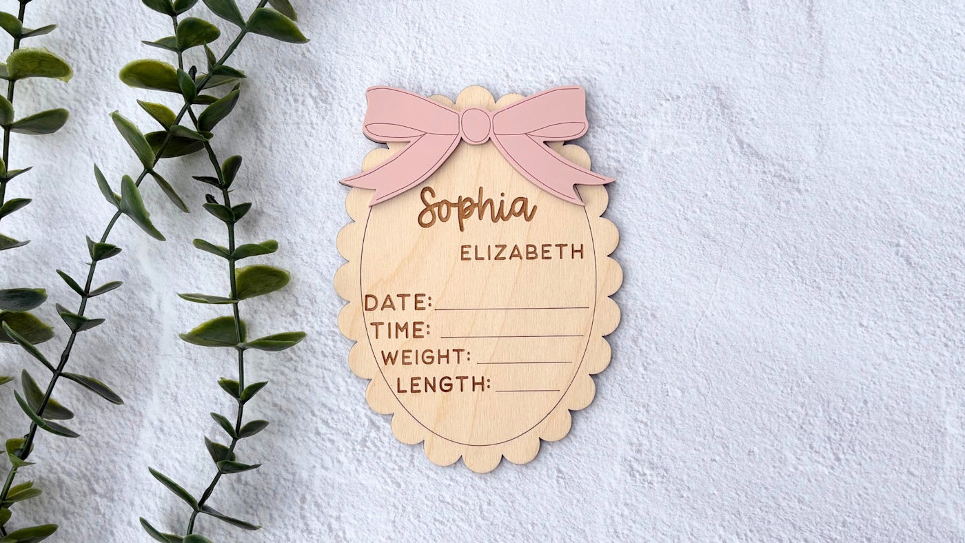 Bow Birth Stats Sign