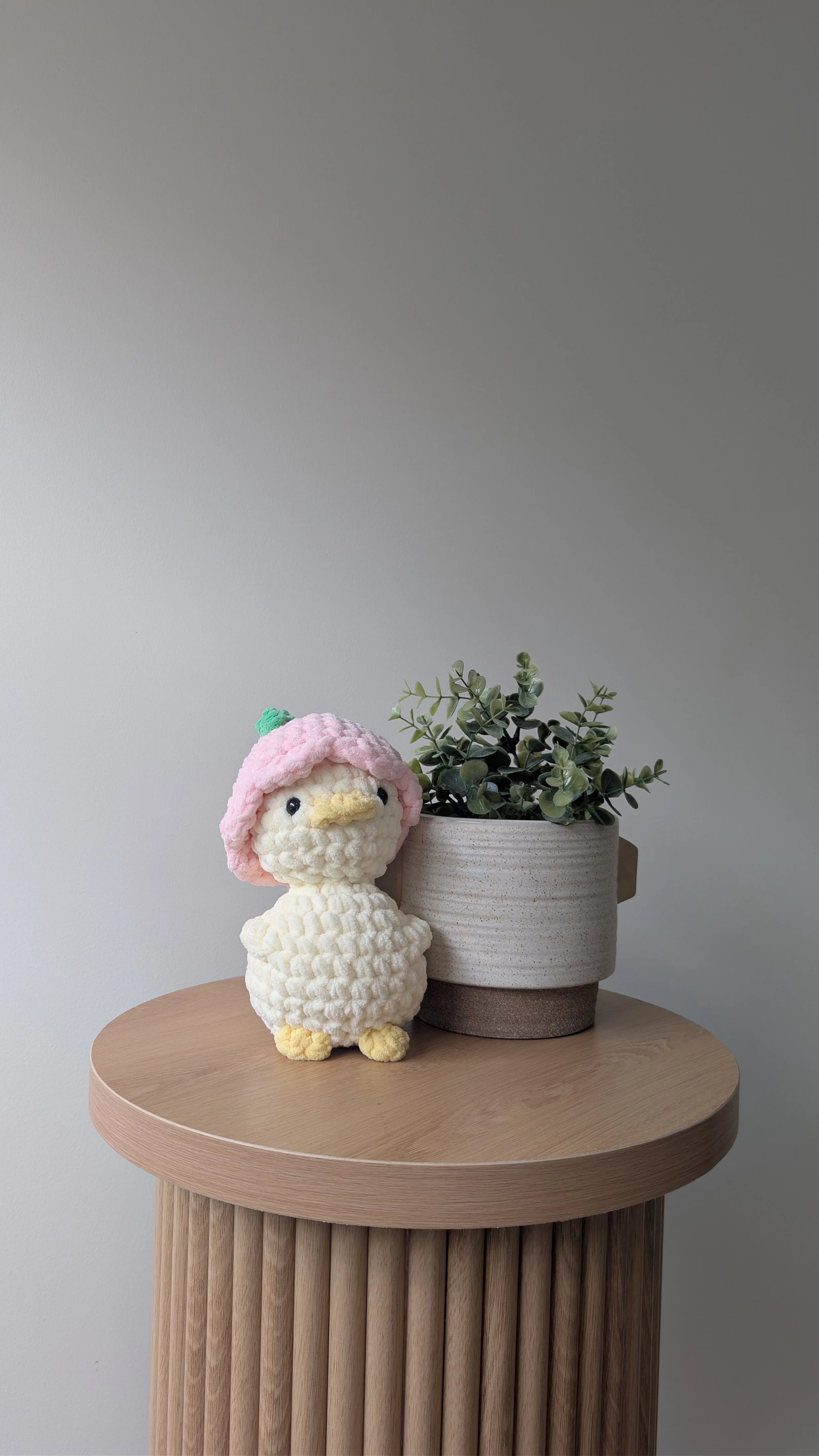 Crochet Duck in a Flower Hat
