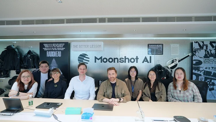 Danilo McGarry and the Nexthing delegation at Moonshot AI in Beijing