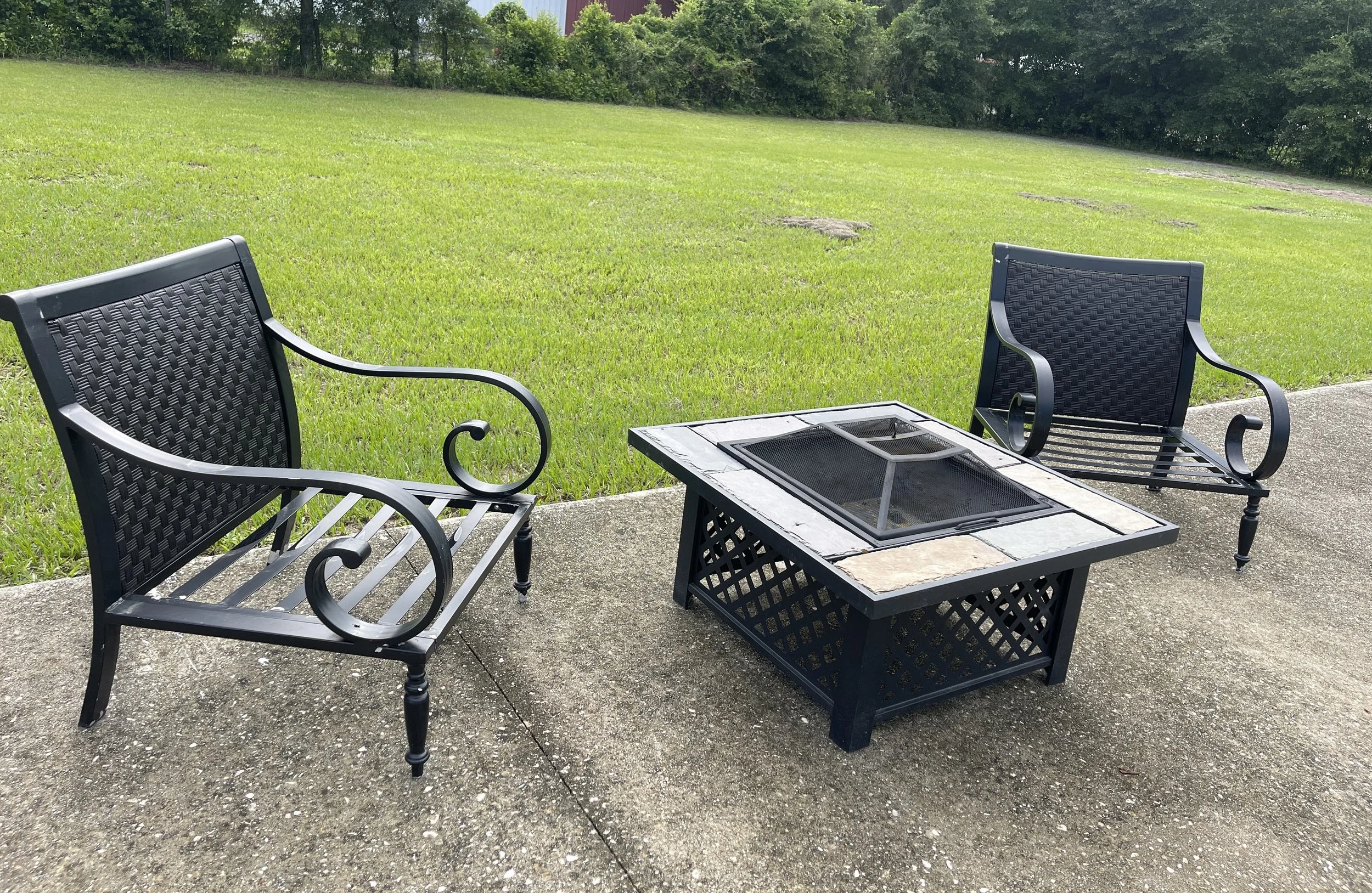 Designated outdoor smoking area for Airbnb guests.