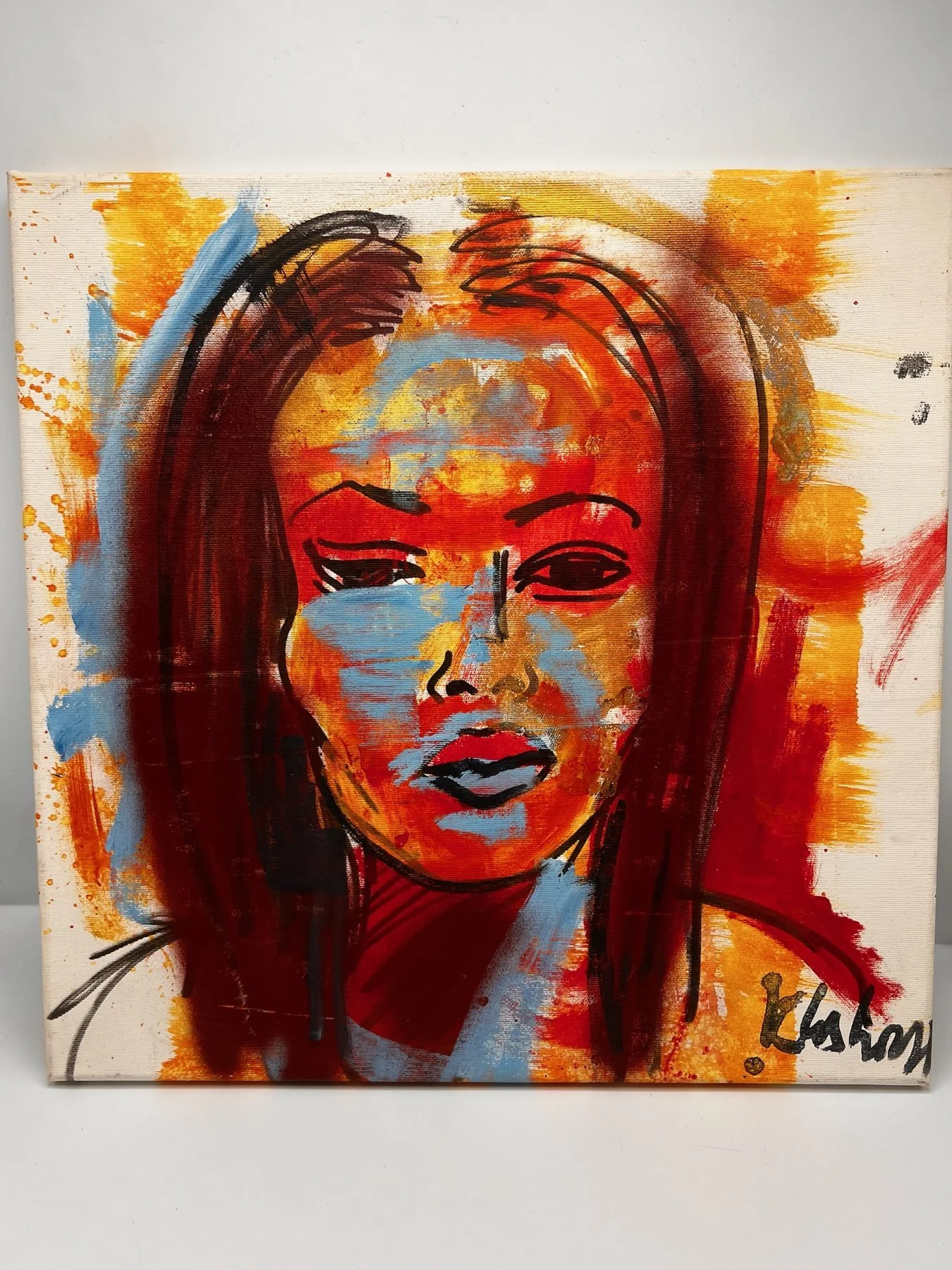 Peter Klashorst, Red Girl, mixed media on canvas, 50 × 50 cm — photo 1