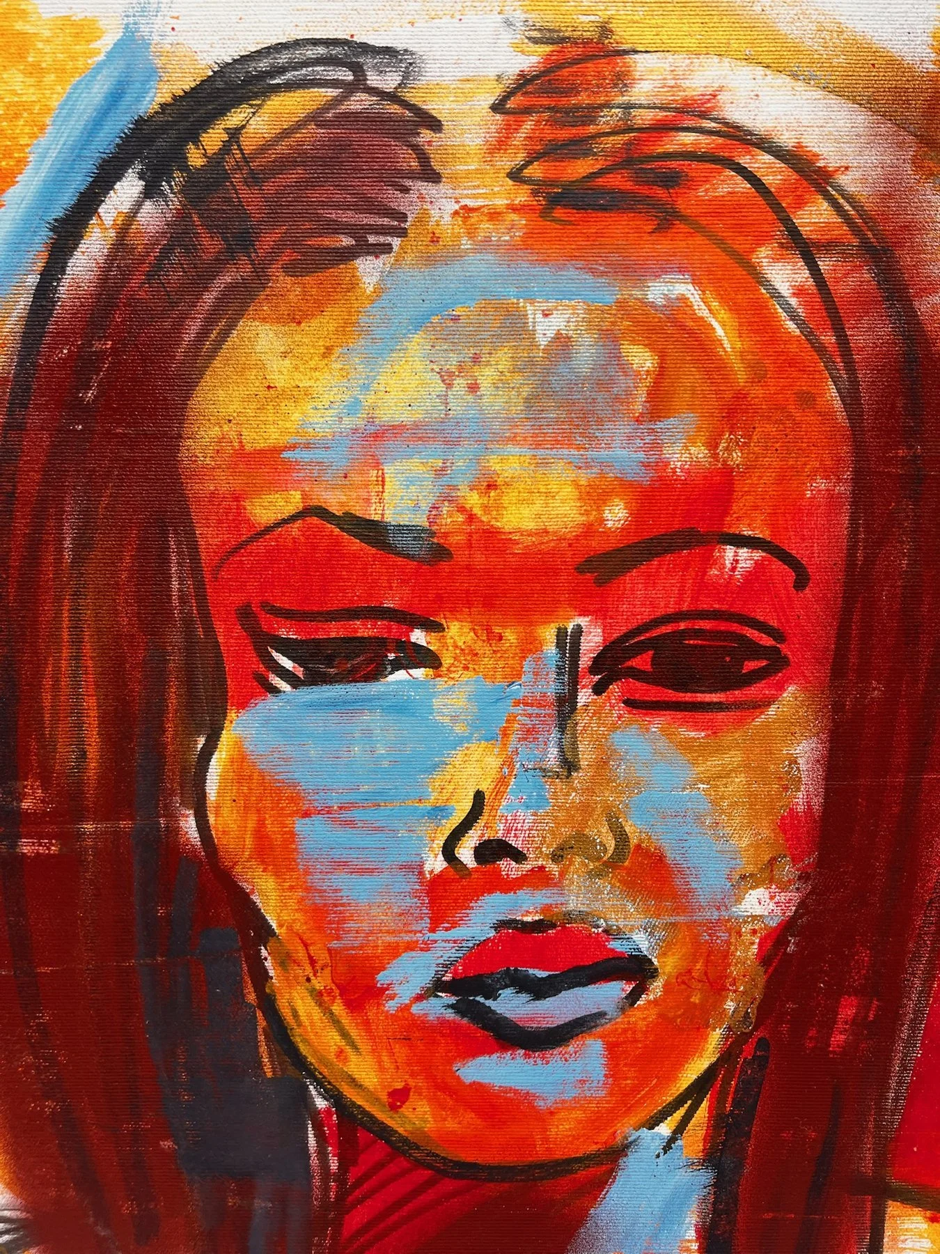 Peter Klashorst, Red Girl, mixed media on canvas, 50 × 50 cm — photo 2