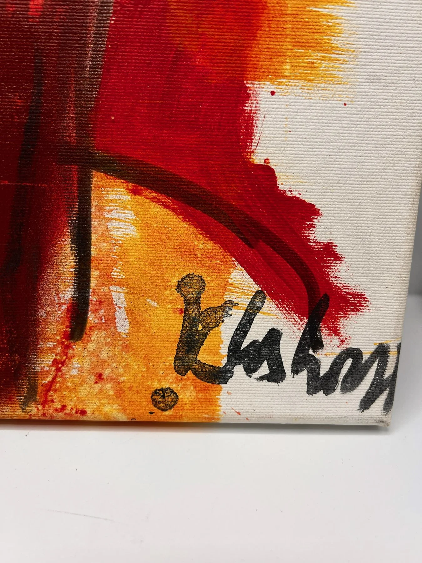 Peter Klashorst, Red Girl, mixed media on canvas, 50 × 50 cm — photo 3