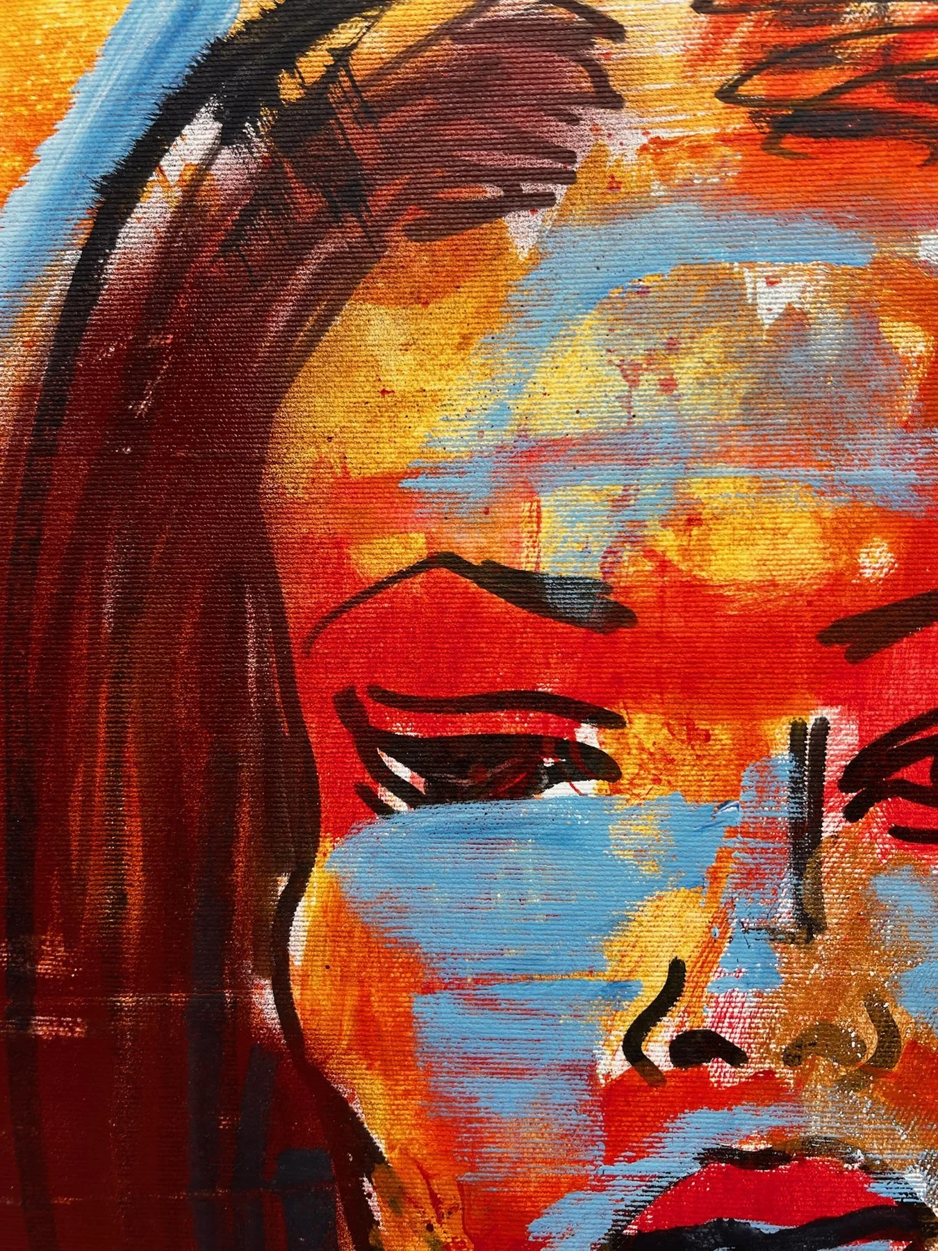 Peter Klashorst, Red Girl, mixed media on canvas, 50 × 50 cm — photo 6