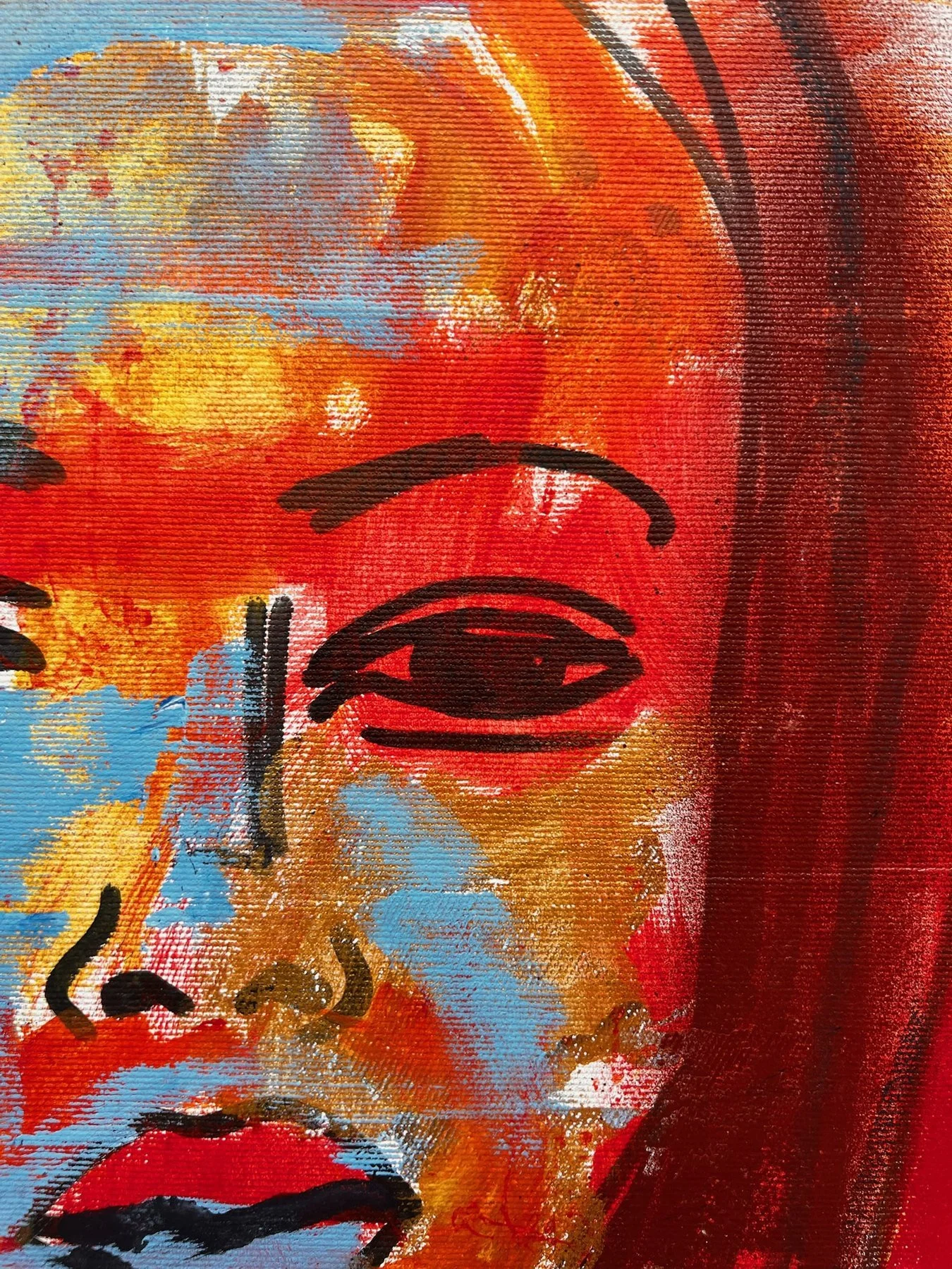 Peter Klashorst, Red Girl, mixed media on canvas, 50 × 50 cm — photo 7