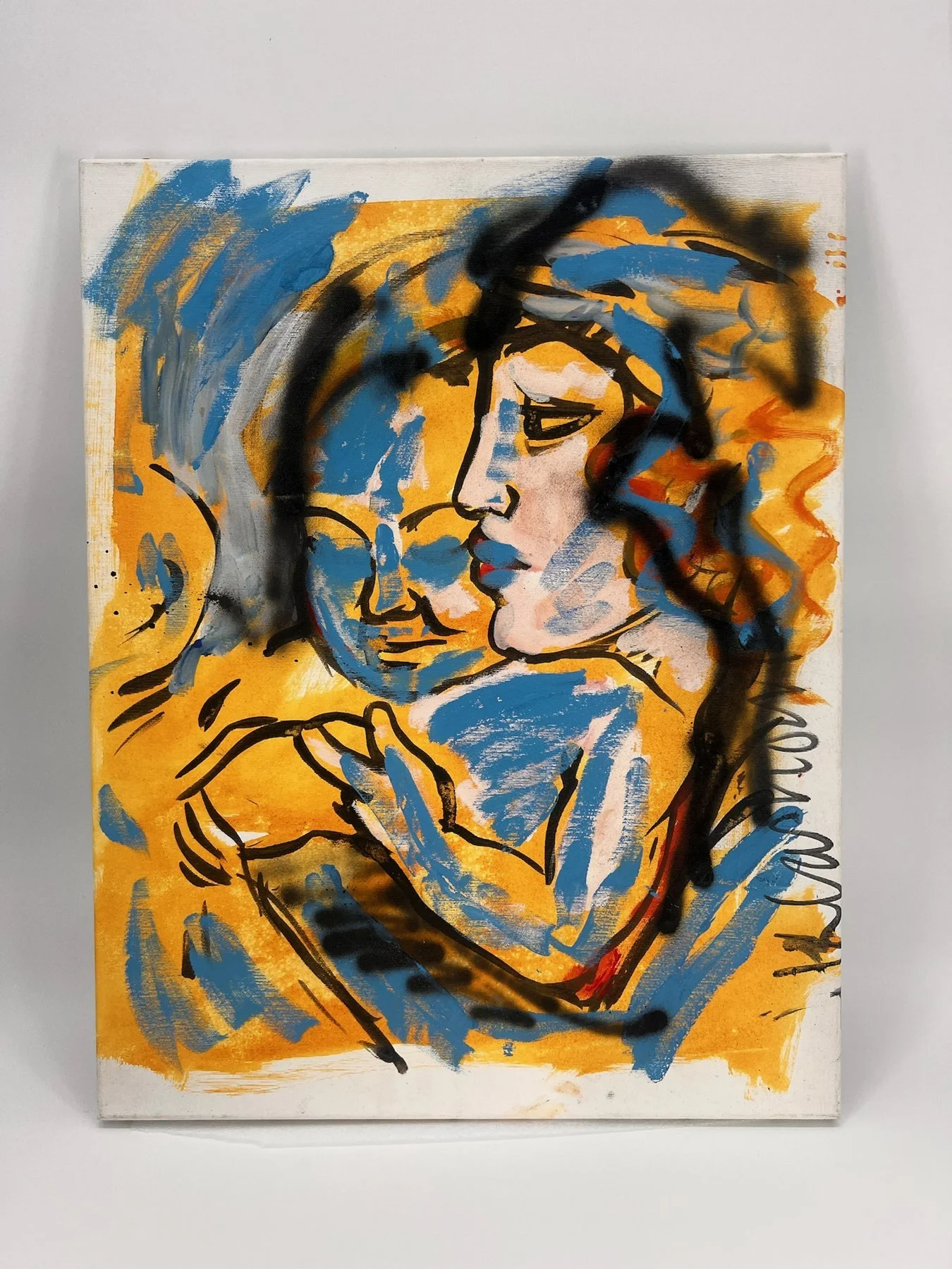 Peter Klashorst, Mother & Child, mixed media on canvas, 70 × 55 cm — photo 1