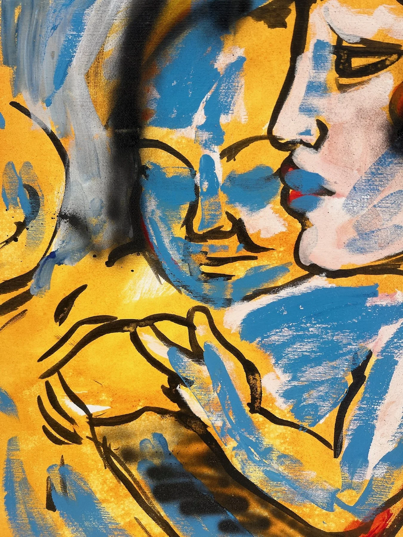 Peter Klashorst, Mother & Child, mixed media on canvas, 70 × 55 cm — photo 5