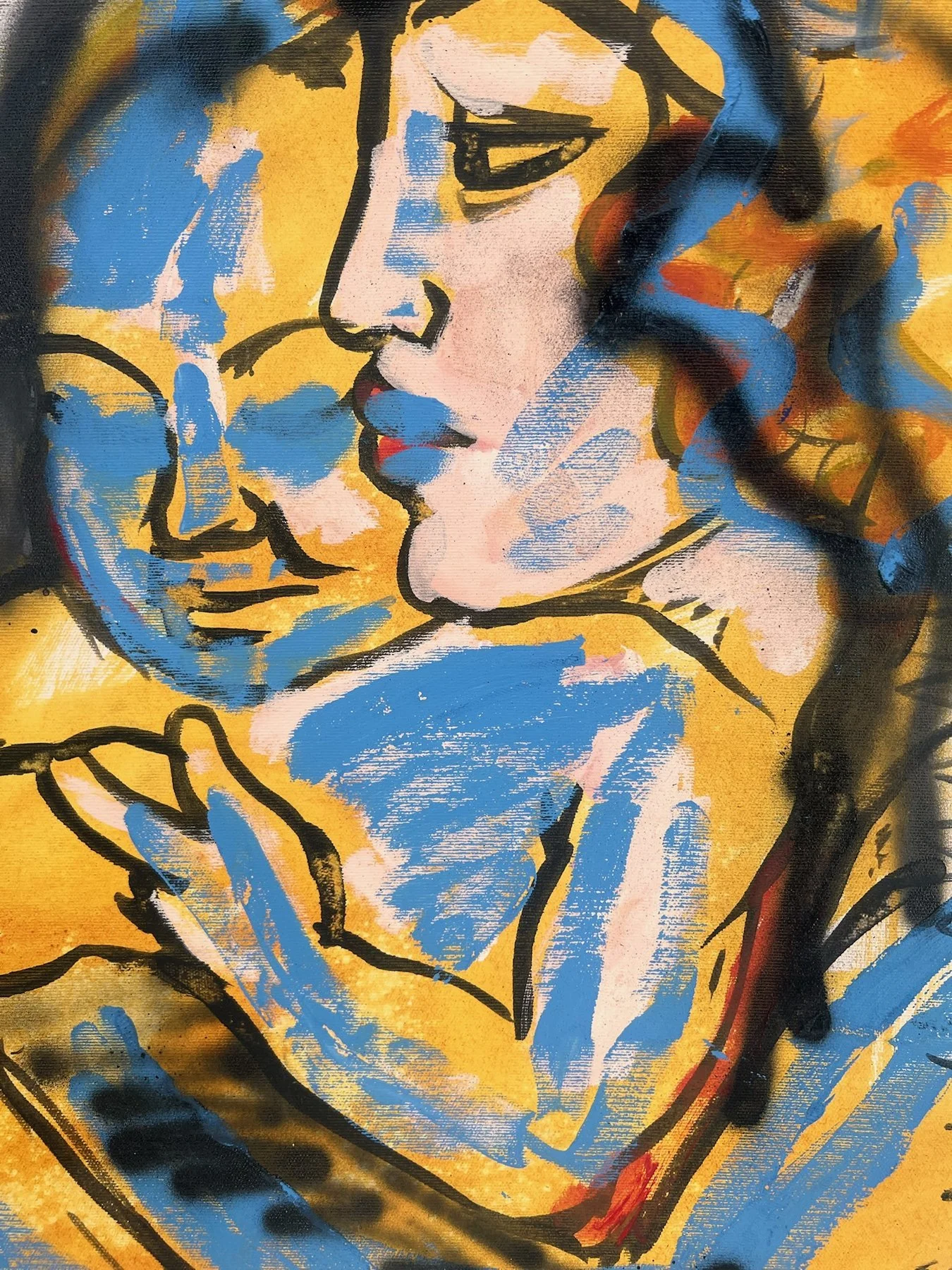 Peter Klashorst, Mother & Child, mixed media on canvas, 70 × 55 cm — photo 7