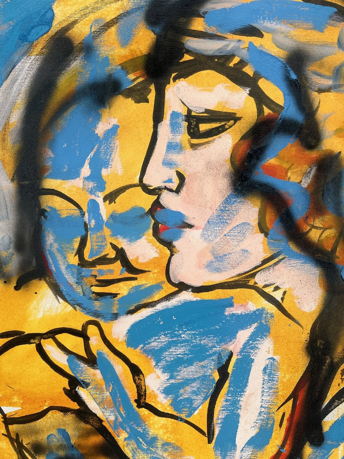 Peter Klashorst, Mother & Child, mixed media on canvas, 70 × 55 cm — photo 8