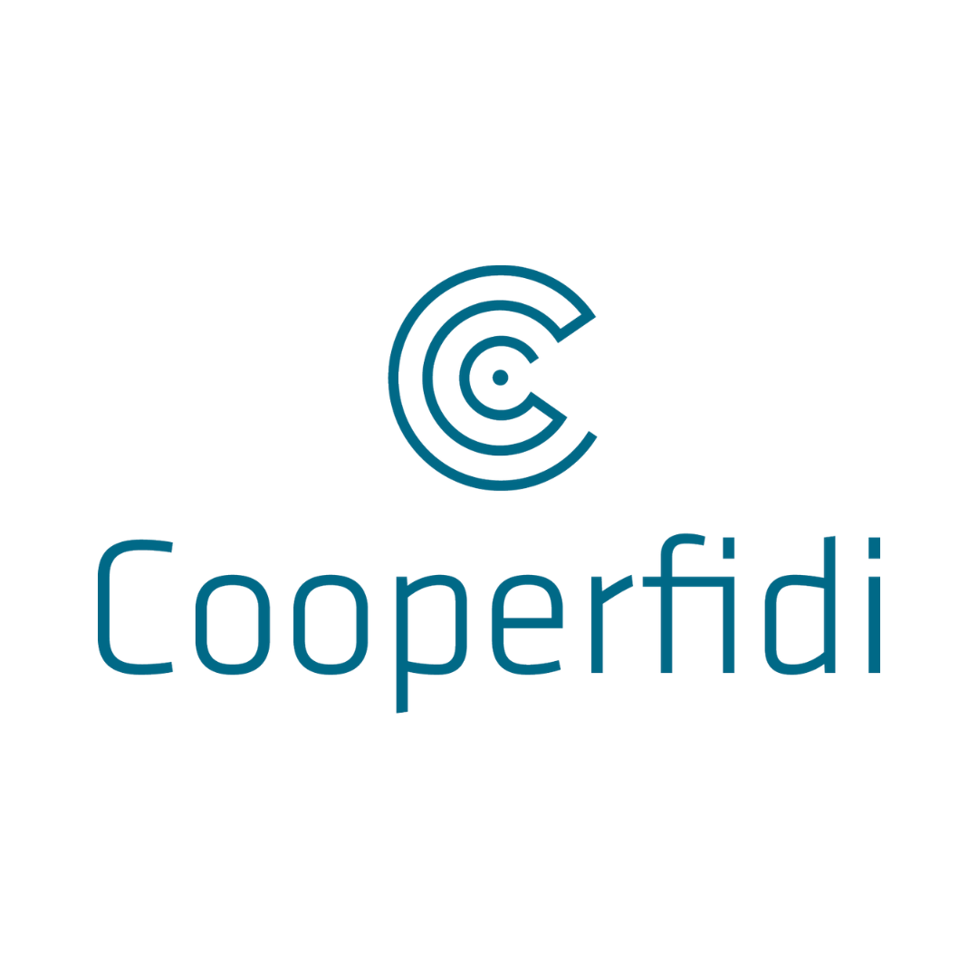 Logo di Coopfidi con simbolo circolare e nome scritto sotto