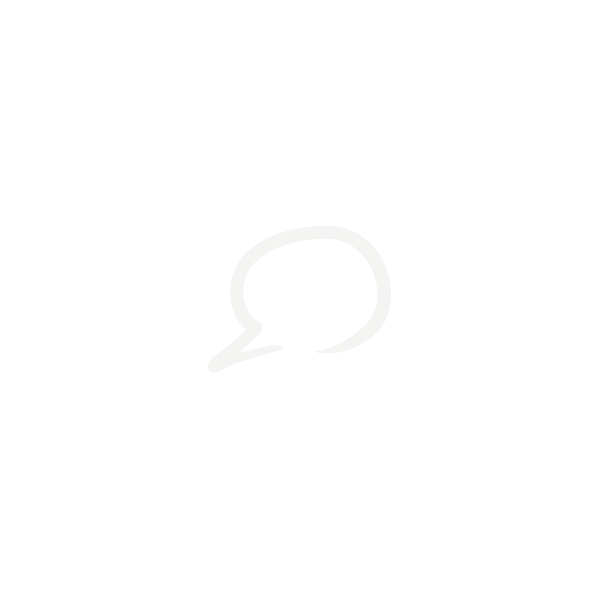 En taleboble i hvid på farvet baggrund.