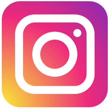 Logo di Instagram con sfondo a gradiente rosa, arancione e viola.